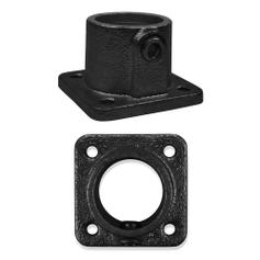 Doos Vierkante voetplaat met doorloop - zwart-B / 26,9 mm (70 stuks)